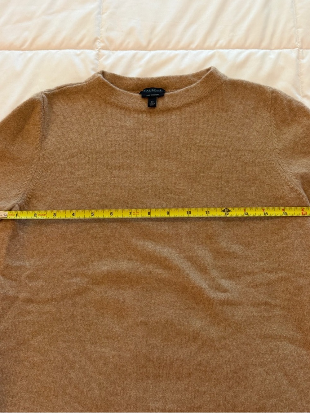 Talbots Women's Camel Cashmere Crewneck Sweater - Picture 3 of 6